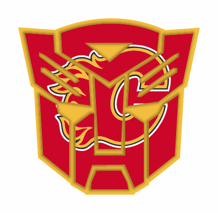 Autobots Calgary Flames logo iron on paper